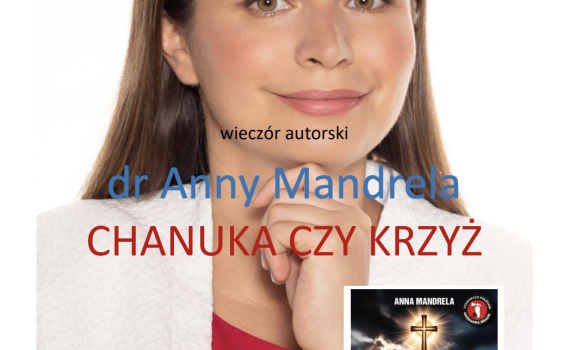 Grafika promująca spotkanie autorskie z dr Anną Mandrelą w Zwierzyńcu